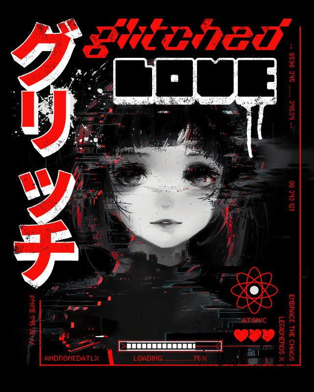 Playera Oversized Glitched Love